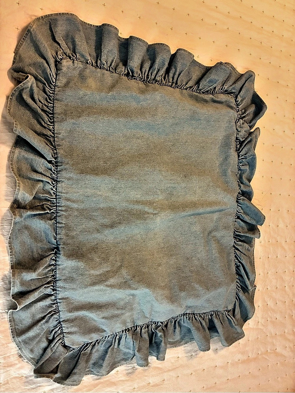 Ralph Lauren Vintage Denim Ruffle Pillow Sham, Blue, Standard